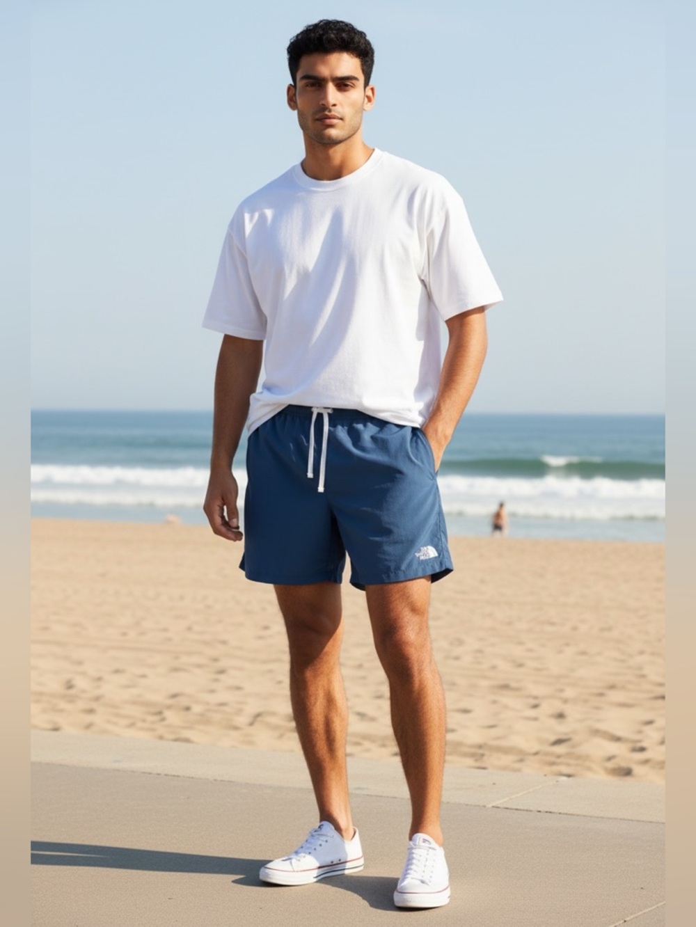 The North Face Men’s Flash Dry Action Short Shady Blue White Drawcord NWT XL